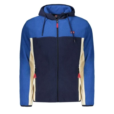 Blue Polyester Men Jacket