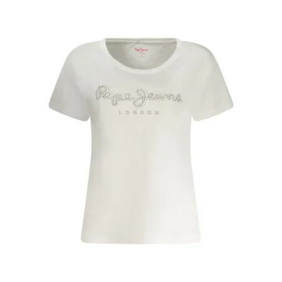 White Cotton Women T-Shirt