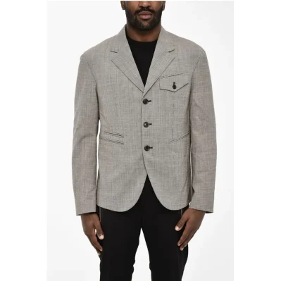 Black And White Wool Jackets &Amp; Coat