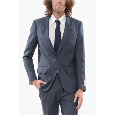 Blue Wool Suits &Amp; Blazer