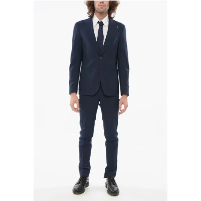 Blue Wool Suits &Amp; Blazer