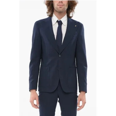 Blue Wool Suits &Amp; Blazer