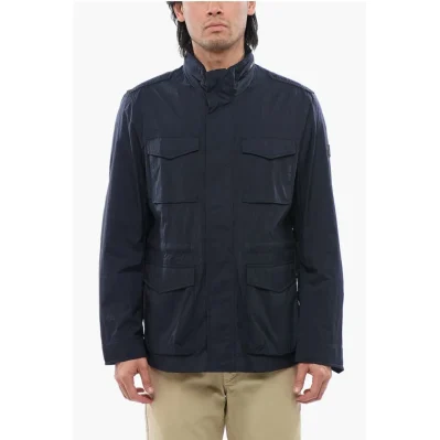 Blue Polyamide Jackets &Amp; Coat
