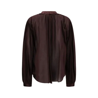 Shirt with fringed collar