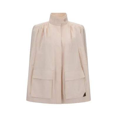 Cotton gabardine gathered Jacket