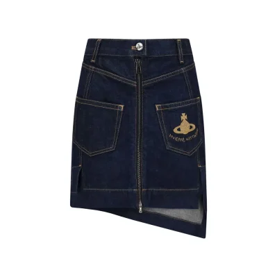 Asymmetric denim Miniskirt