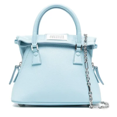 Blue Leather Handbag