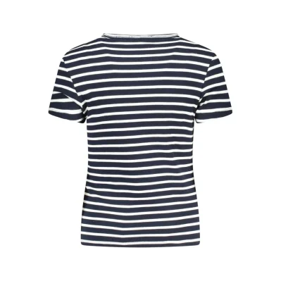 Blue Cotton Women T-Shirt