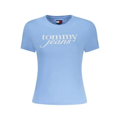 Blue Cotton Women T-Shirt