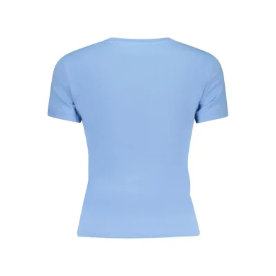 Blue Cotton Women T-Shirt