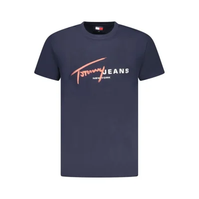 Blue Cotton Men T-Shirt