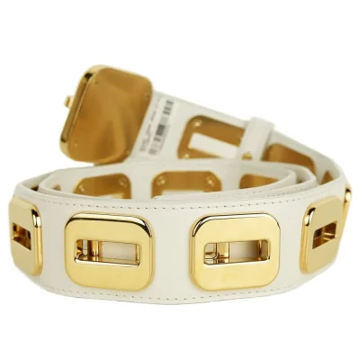 White Calfskin Women Belt