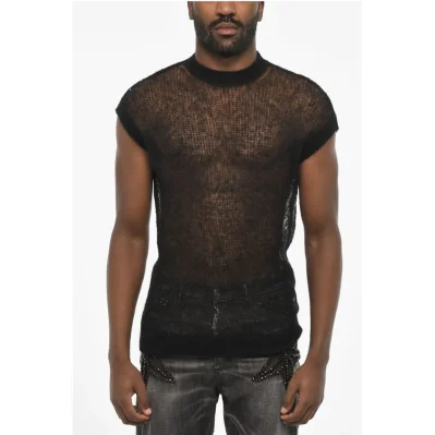 Sleeveless Lightweight Crew-neck Sweater