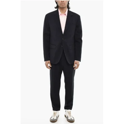 virgin wool turn up cuff 2-button suit