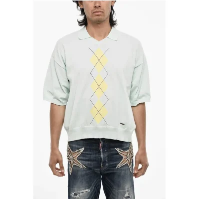 Short Sleeve Sweater with Polo Neck