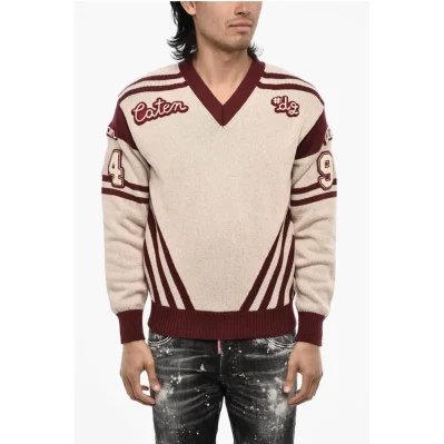 V-Neck Sweater with Contrasting Trims