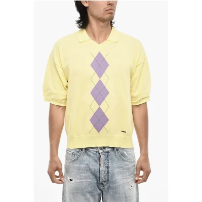 Short Sleeve Sweater with Polo Neck
