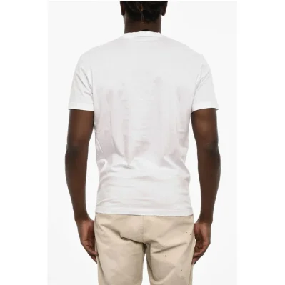 Cotton Crew-neck T-shirt with Frontal Maxi Print