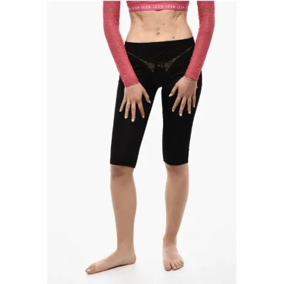 Satin Shorts with Lingerie Detail
