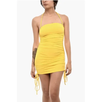 Draped Strapless Mini Beah Cover Up