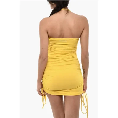 Draped Strapless Mini Beah Cover Up