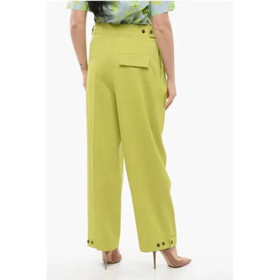 Wool Pleated Palazzo Pants