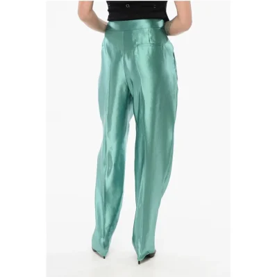 Linen and Silk Blended Pants with Pleats