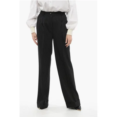 Pinstriped Flared Pants
