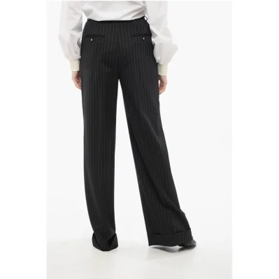 Pinstriped Flared Pants