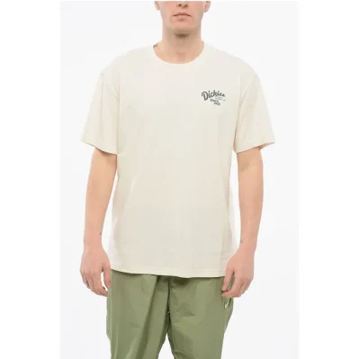 Cotton Crew-neck T-shirt with Maxi Printed Back