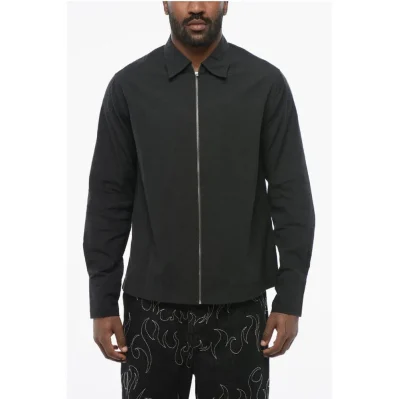 Lightweight Cotton Overshirt with Zip Closure