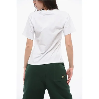 All-Over Rhinestone Logo Cotton Crew-neck T-shirt