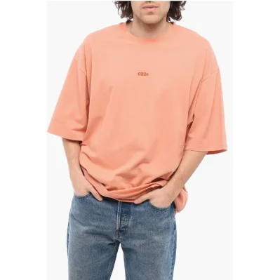 Solid Color Organic Cotton Crew-neck T-Shirt with Embroidere