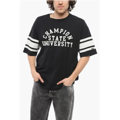 Crew-neck T-Shirt with Contrasting Details