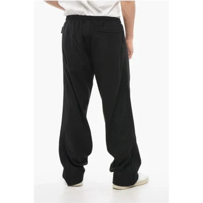 Wool Blend Joggers with Tone on Tone Details