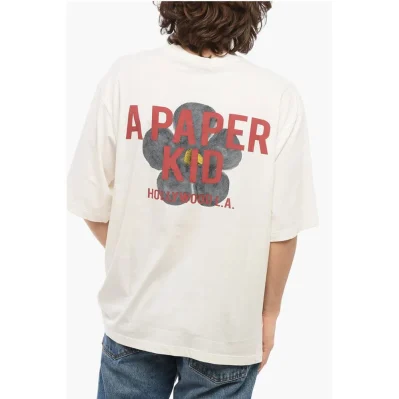 Cotton Crew-neck T-shirt with Back Print