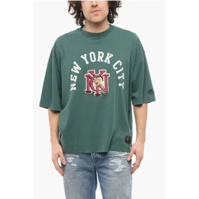 Cotton NEW YORK CITY Crew-neck T-shirt with Maxi Embroidery