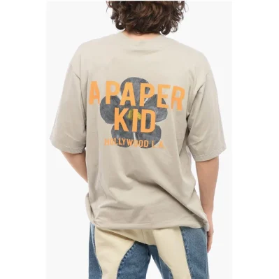 Cotton Crew-neck T-shirt with Back Print