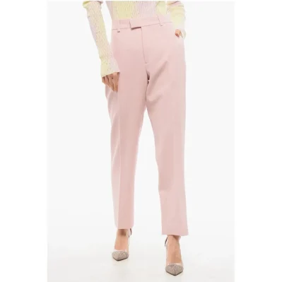 Wool Cigarette Pants with Pleats