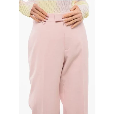 Wool Cigarette Pants with Pleats
