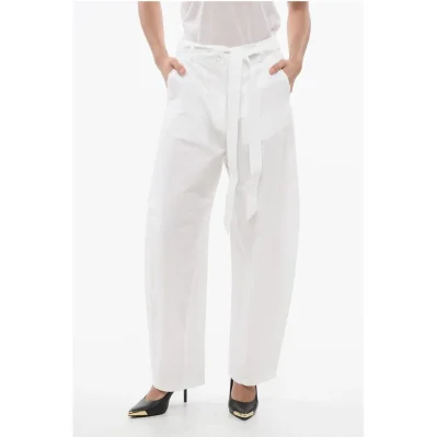 High-Waisted Cotton and Linen PIANISTA Pants