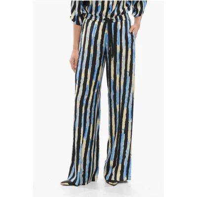 Striped POIROT Pants with Elastic Waistband