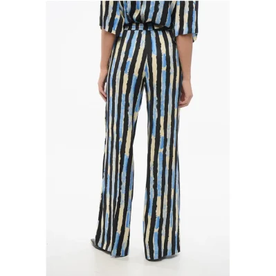 Striped POIROT Pants with Elastic Waistband