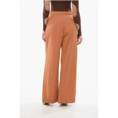 High-Waisted Double Pleated Palazzo Pants