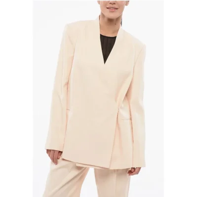 Solid Color Side Vents LAHARI Double Breasted Blazer