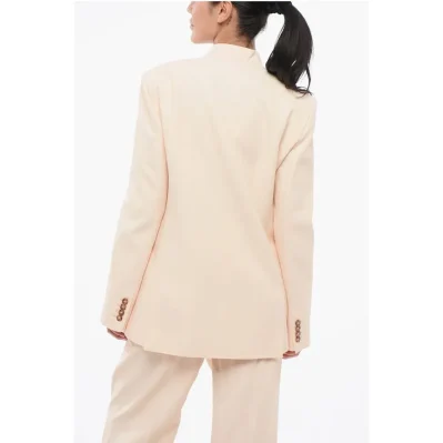 Solid Color Side Vents LAHARI Double Breasted Blazer