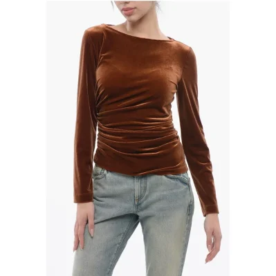 Velour Draped Top