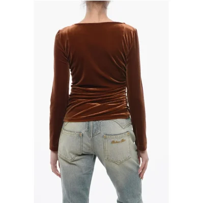 Velour Draped Top