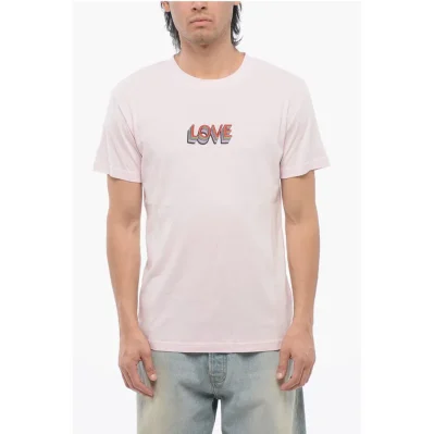 Crew Neck LOVE T-Shirt with Embroidery