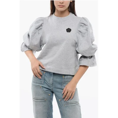 Crewneck SEAL Sweatshirt With Puffed Sleeves